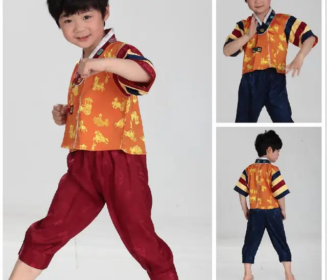 Korean Hanbok Traditional Costume Clothes Suit Boys Age 2 11in
