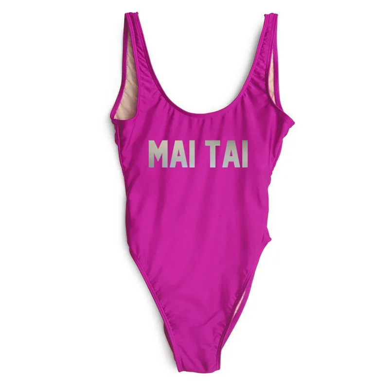 MAI TAI Funny Thong Swimwear 2018 Women Low Back One Piece Swimsuit