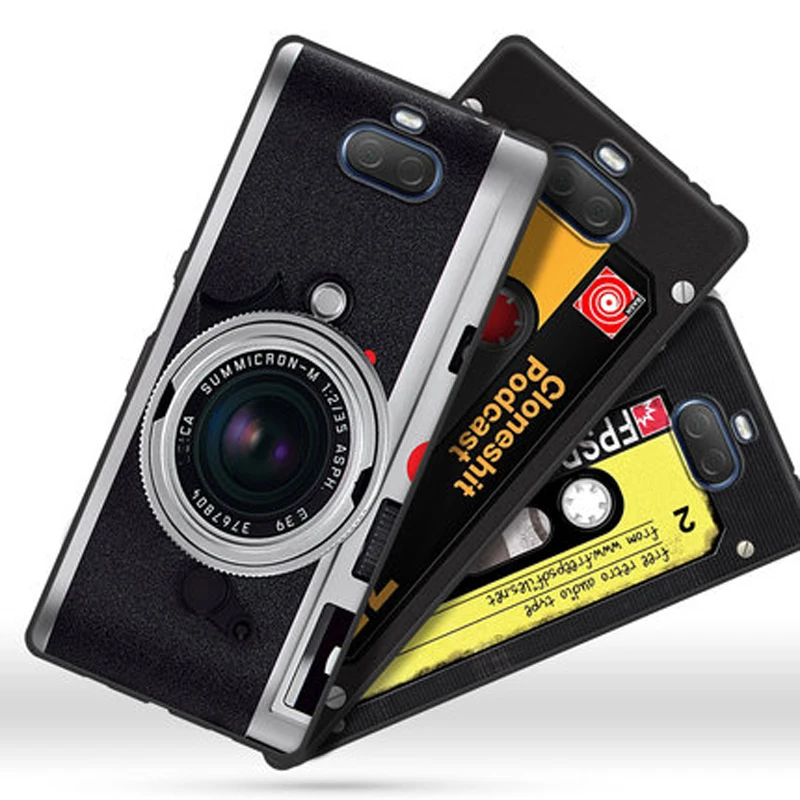 

Silicone coque For Sony Xperia 10 Plus case sony10plus cover retro camera phone Painted soft TPU phone case For Sony 10 Plus