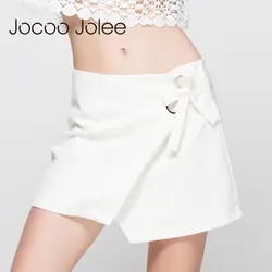 Jocco Джоли 2018 Новый Для женщин Повседневное Сексуальная Bodycon Короткие юбки Асимметричная мини-юбка посылка ягодицы корсет со шнуровкой