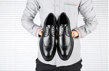 

spring men new fashion leather lace up dress shoea male carved casual leather flat dress shoes free shipping