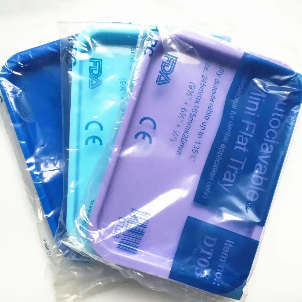 1pc Dental Plastic Trays Flat Mini Instrument Tray Autoclave Dental