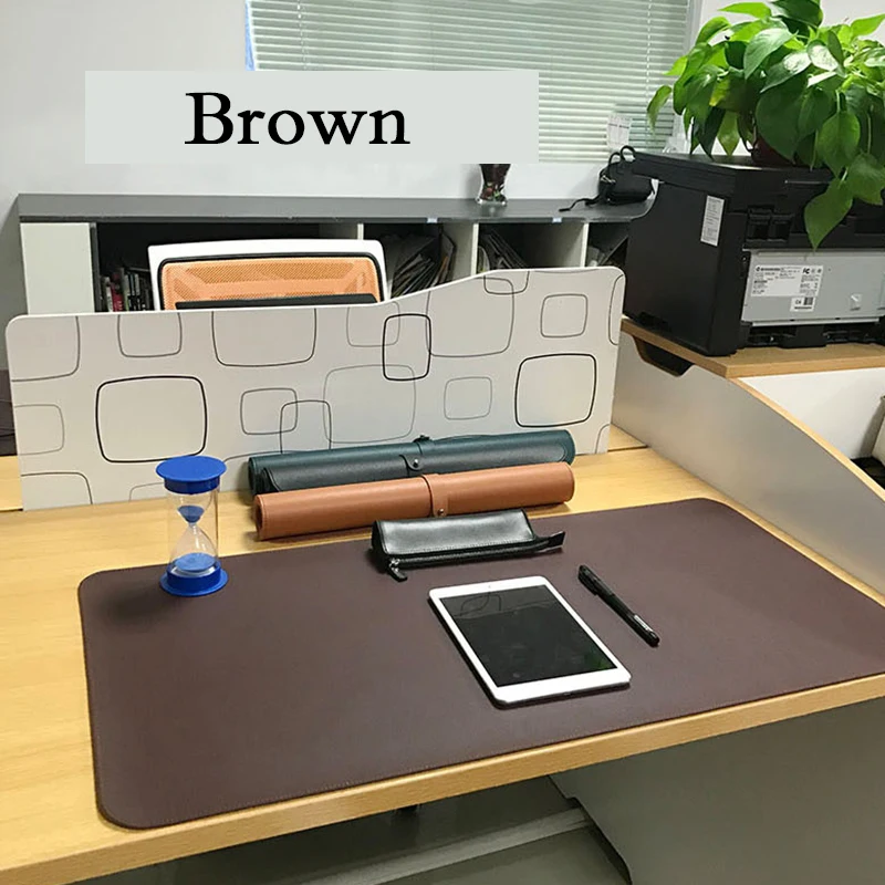 Негабаритный офисный коврик для мыши, письменный коврик для мыши, компьютерный однотонный коврик для мыши, кожаные блокноты для офиса