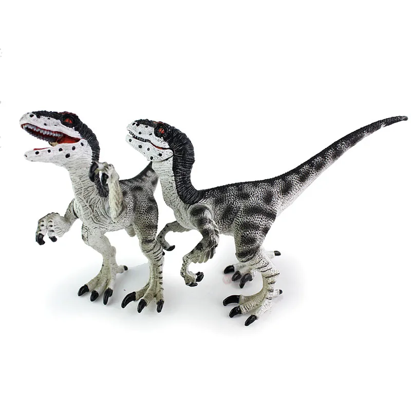 Wiben Юрский тираннозавр рекс велоцираптор Динозавр игрушки животные модель экшн и игрушки Фигурки детские игрушки для детей мальчиков - Цвет: 2pcs Velociraptor