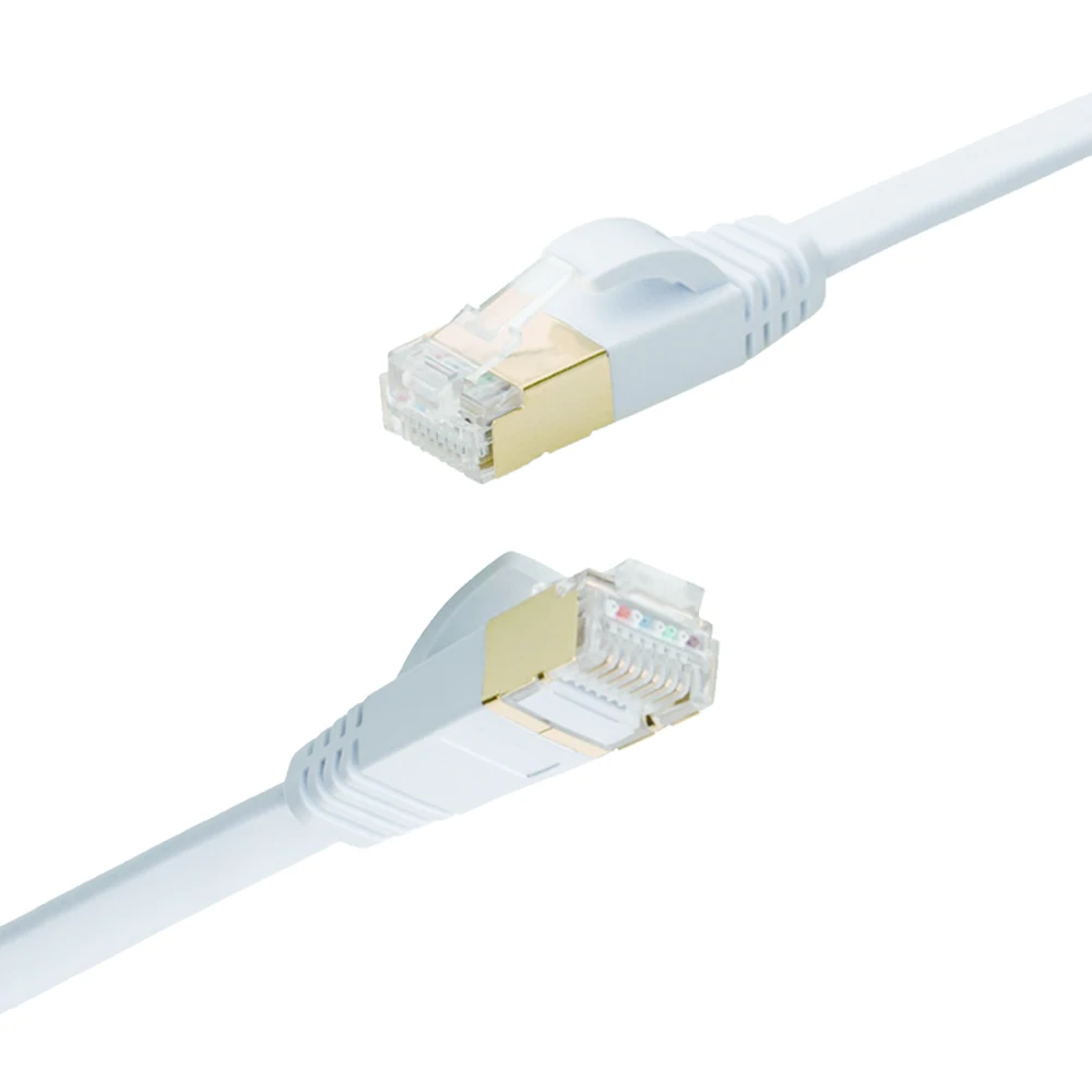 1m 2m 3m 5m 15m 30m Black White CAT7 Flat Ethernet Cable LAN Network Cable SSTP Lan Cable CAT 7 Patch Cord Modem Router Cable    (11)