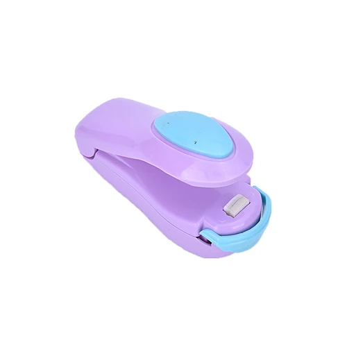 Портативный мини-герметик, бытовая машина для запечатывания тепла, укупорка для пищевых продуктов, пластиковые пакеты, посылка, мини-гаджеты - Цвет: purple blue