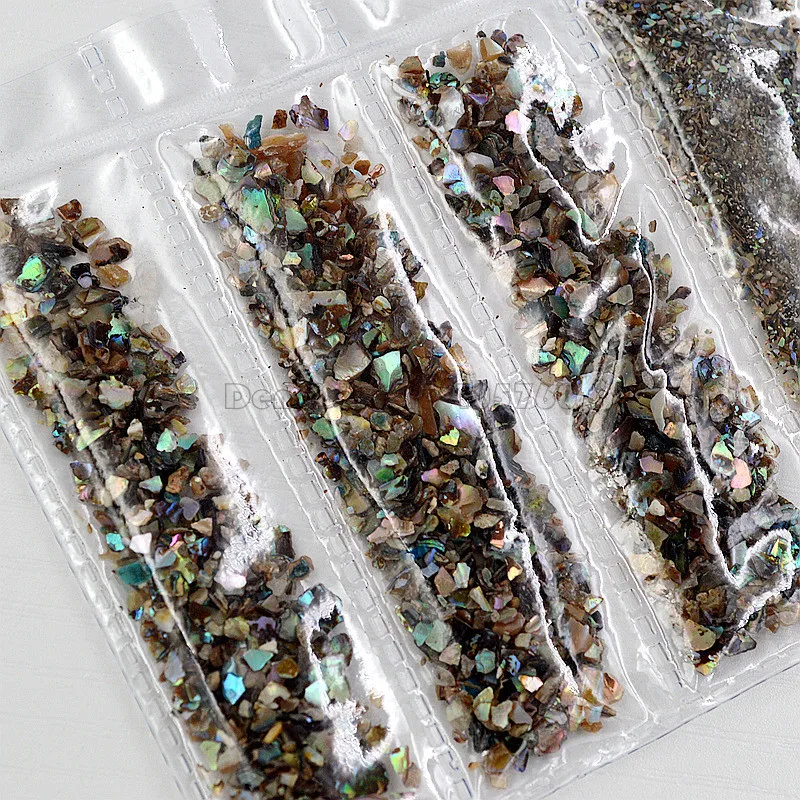  Mix Sizes 3D Abalone Sea Shell Fragments Texture Nail Art Sequins Slice Powder Decoration Slice DIY
