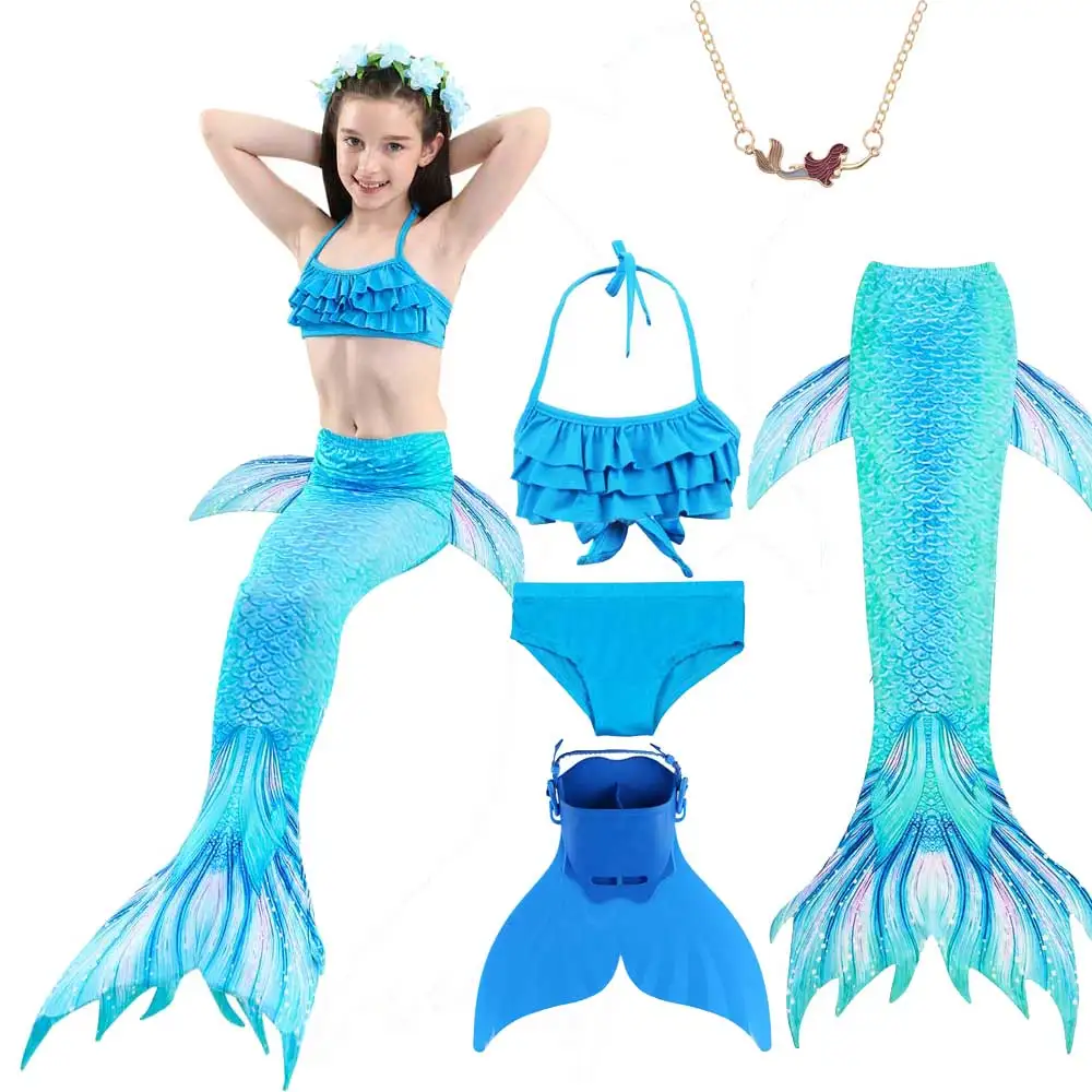 

Princess Ariel Costume Swimsuit For Girls Sparkle Fin Mermaid Tail For Swimming Costume Kids Children Bikini And Swimming Dress
