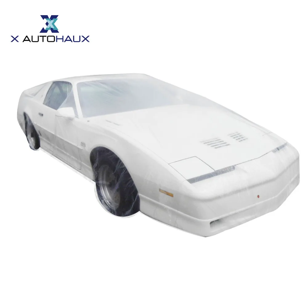 

X Autohaux M Universal Clear Plastic Temporary Disposable Exterior Car Cover Rain Dust Protection Car Covers
