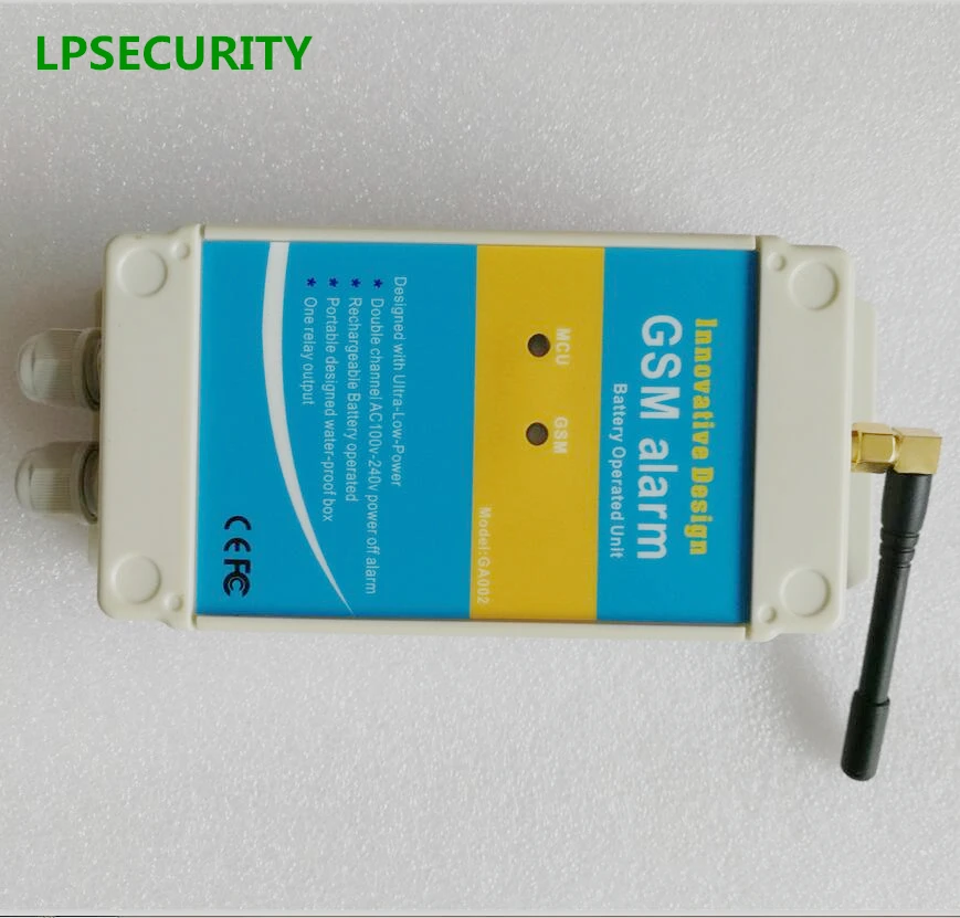 LPSECURITY GSM SMS remote control Alarm box controller module for power blackout failure 2 Alarm detection input channels