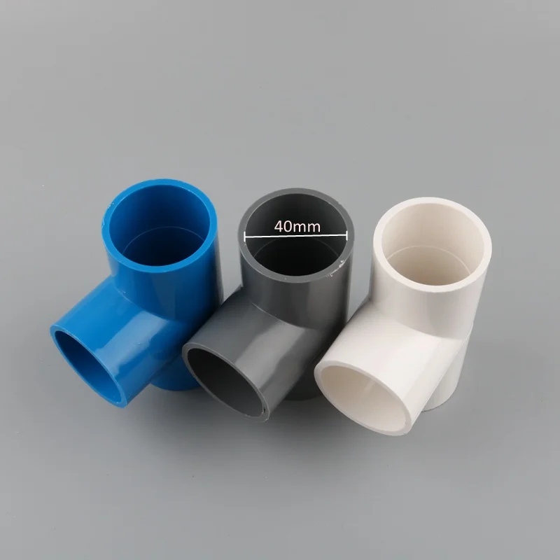 1pc 40mm PVC Pipe 3 Way Connector Garden Irrigation Tee Joints Aquarium  T-type Tube Adapter 1 1/4 Water Pipe Connector