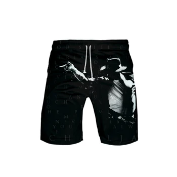 

Michael Jackson Memorial Day 3D Board Shorts Men Spring Summer Fashion Sports Casual BeachShorts Knee Length Hot Sale