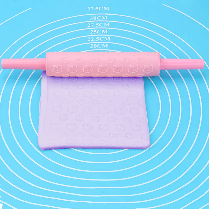 

(16pcs/lot)Free Shipping Plastic Small Hello Kitty Pattern Cake Fondant Rolling Pin HB0480A