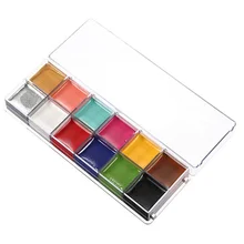1 Set 12 Colors Flash Tattoo Face Body Paint Oil Painting Art Halloween Party Fancy Dress Beauty Makeup Tools
