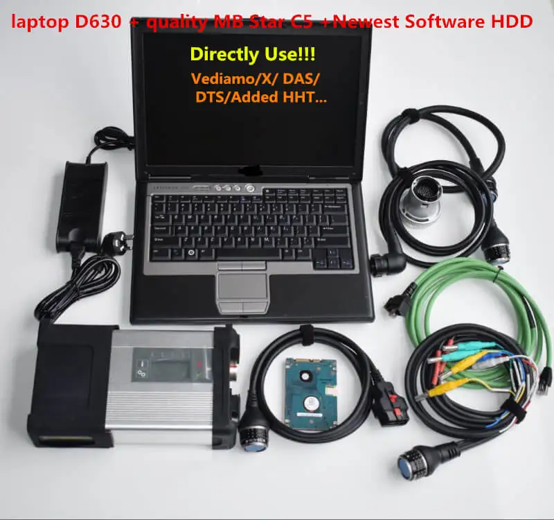 

MB Star C5 Diagnostic SD Connect C4/C5 + Second Hand Laptop D630 320G HDD 2019.09V added HHT for MB Star C5 Car Truck auto scan