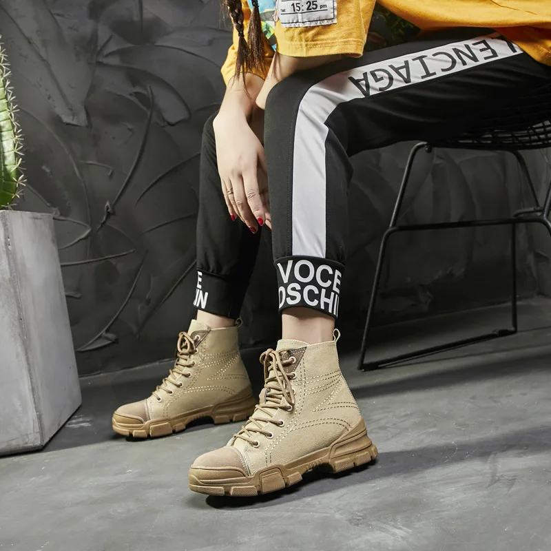 Les Beige khaki Fourrure En Femmes De Semelle Mode Bottes Femelle D'hiver À Peluche Lacets Cheville Neige Pour Chaud Chaussures rxeBodCW