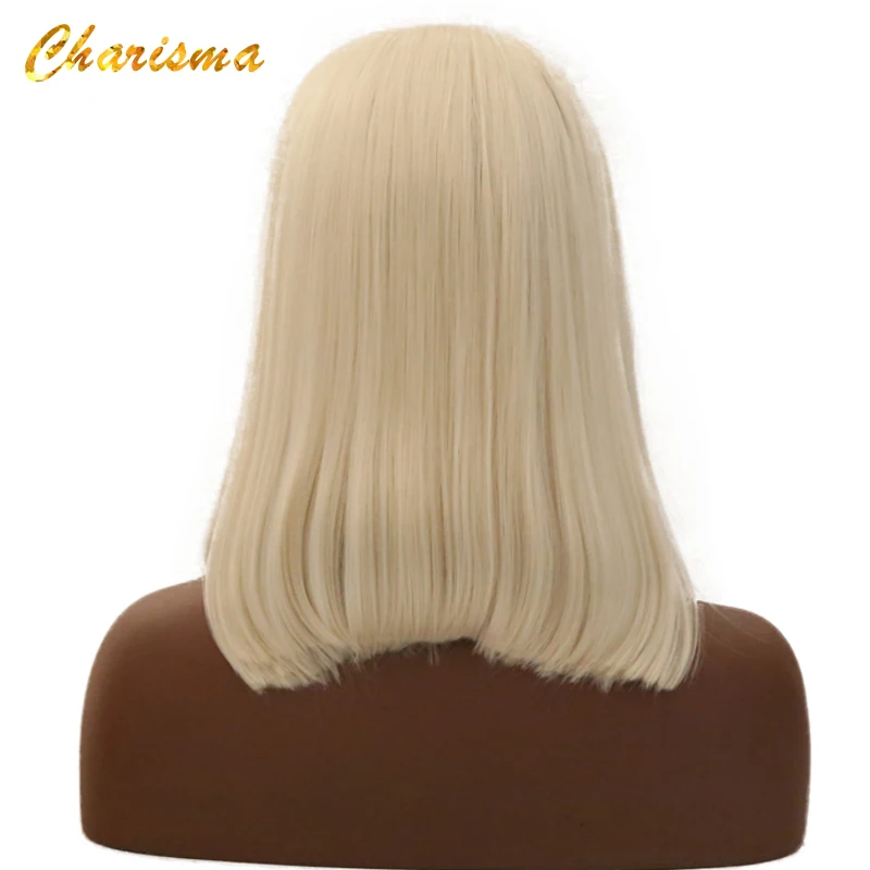 Харизма синтетические парики боб прямые волосы Синтетические волосы на кружеве парики термостойкие 14 дюймов#613 Цвет с натуральные парики из волос для Для женщин