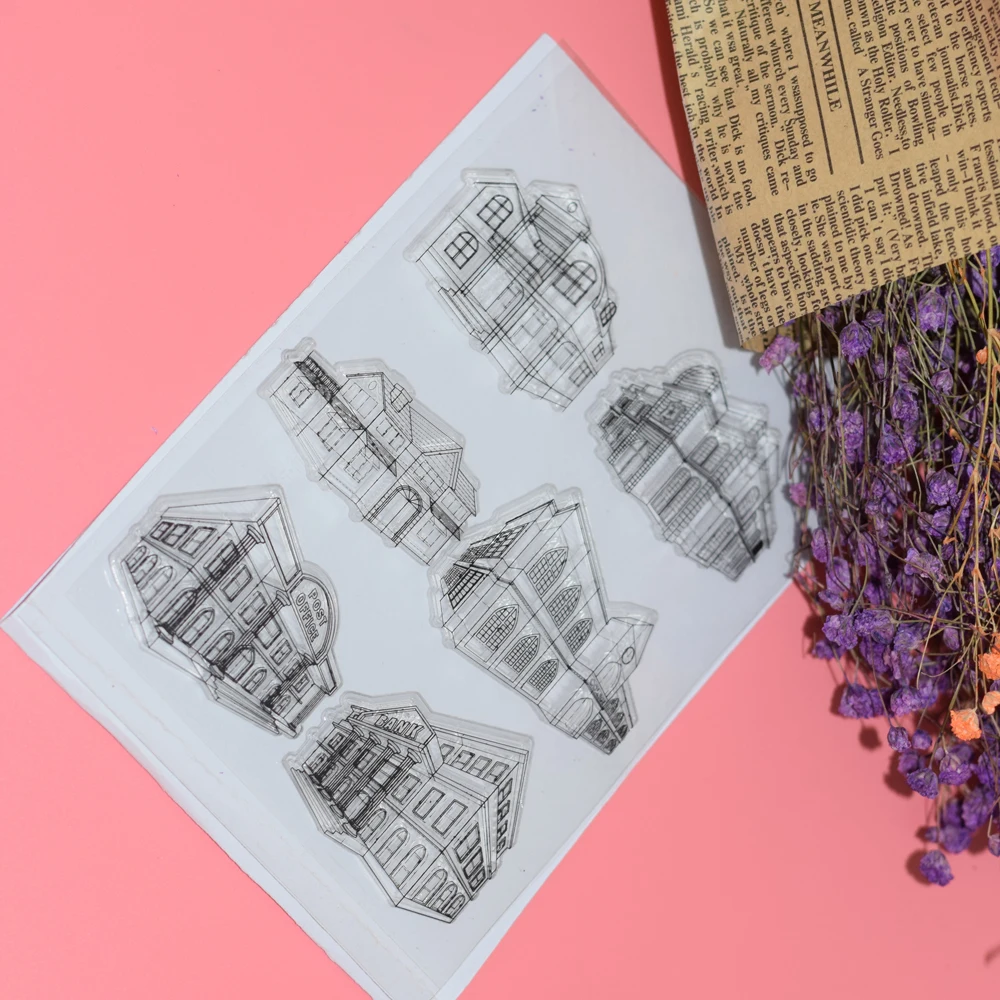 11*19 см Горячая ремесло здание ясно штамп прозрачный DIY силиконовой резины