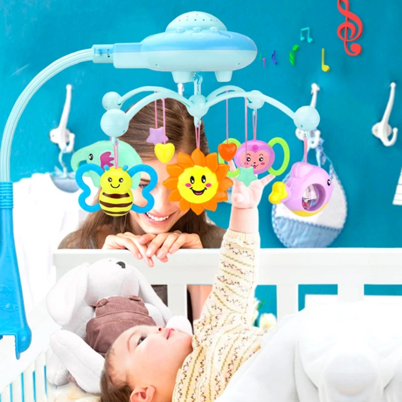 Baby Musical Crib Mobile Bed Bell Toys Plastic Hanging Rattles Stars Light Flash Baby Musical Crib Mobile Bed Bell Toys Plastic Hanging Rattles Stars Light Flash