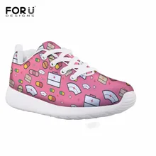 Forudesigns/Детская Спортивная обувь Кроссовки 3D мультфильм милый медсестра Печать Дети Футбол Сапоги и ботинки для девочек для Обувь для девочек Фитнес спортивной обуви