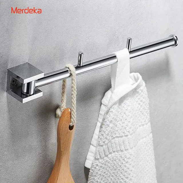 10 Length 180 Degree Swivel Towel Bar With Hooks Hanger 10 Length 180 Degree Swivel Towel Bar With Hooks Hanger Holder Bathroom Fixtures Clothes