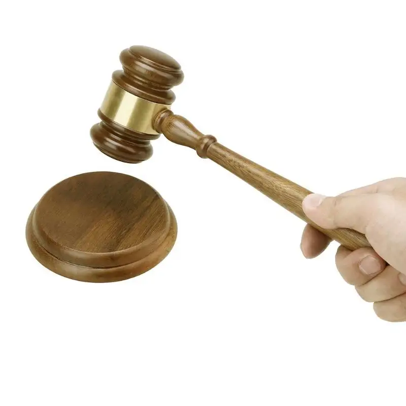 Wooden Handcraft Auctioneer Gavel Sound Block for Lawyer Judge Auction Sale