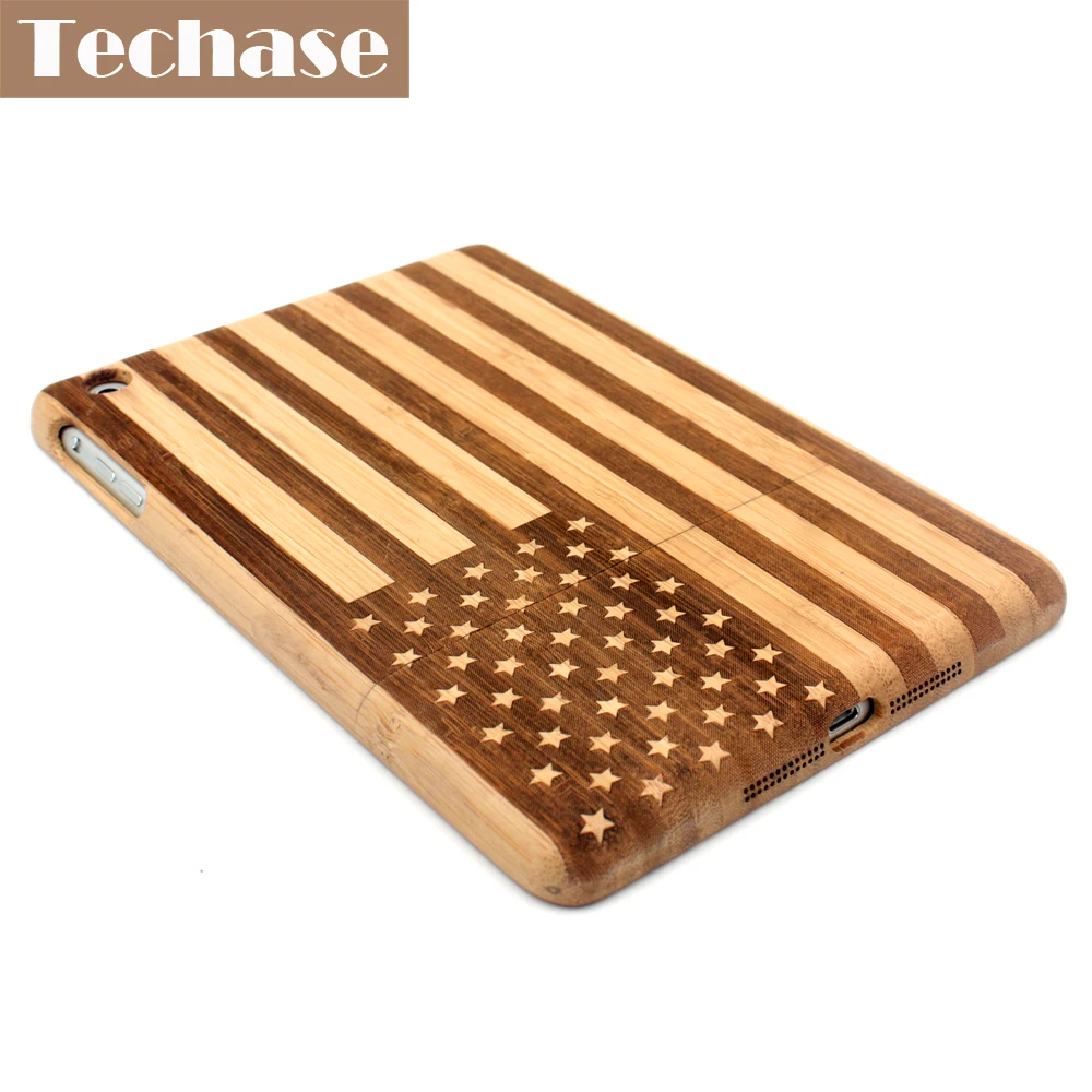 100 шт./лот оптовая продажа techase Bamboo Планшеты Чехол для iPad мини 1 2 чехол противоударный защитный сзади Чехлы для мангала американского флага