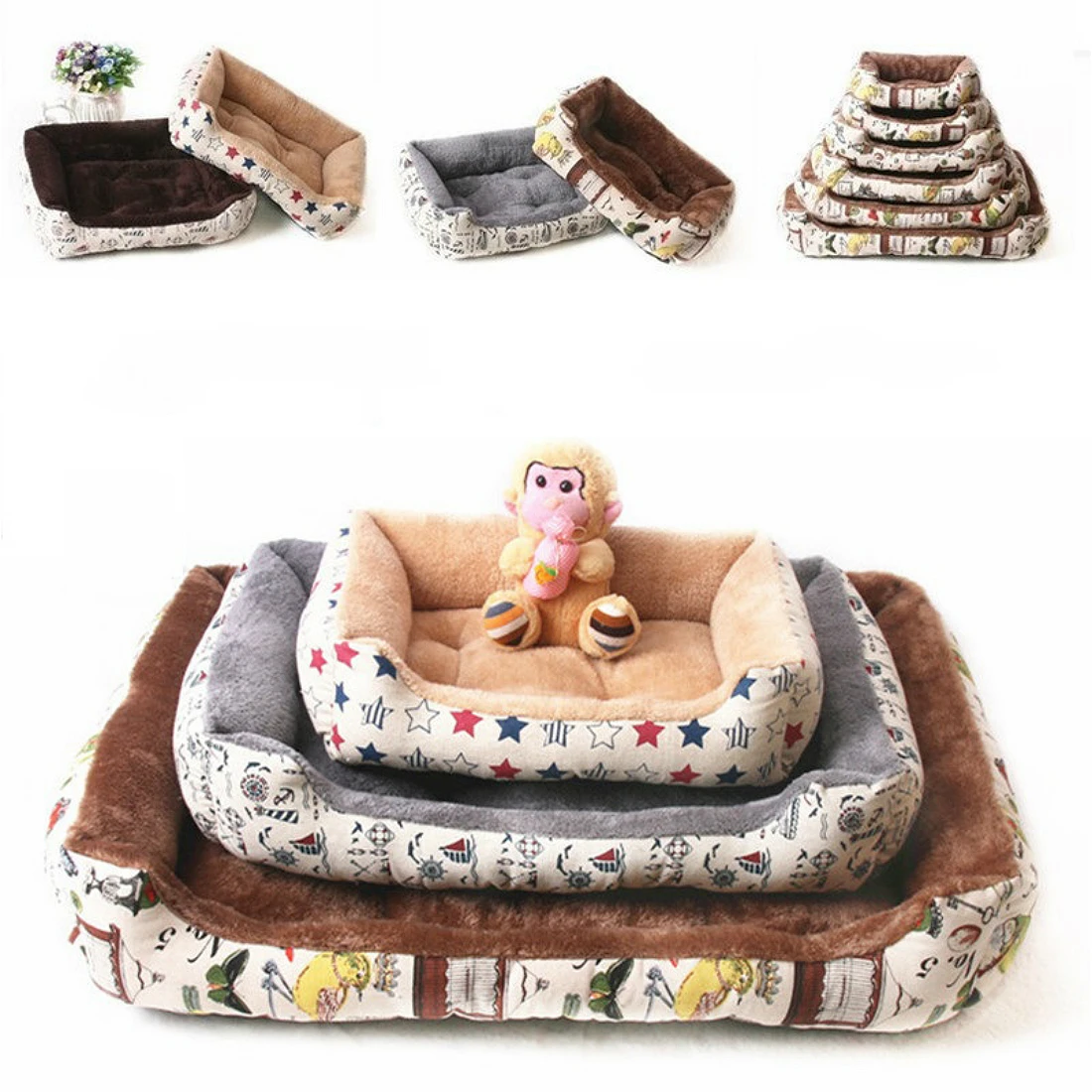 

Small Large Pet Dog House Bed Warm Soft Basket Fall Winter Cat Mat Kennel for Puppy Cats Dogs Golden Retriever Chihuahua Bulldog