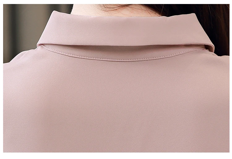 Рубашки Осенние для женщин шифоновая блузка с длинными рукавами в Корейском стиле рабочая одежда с длинным облегающие рукавом Женские розовые топы Блузы 1354 45