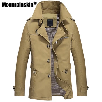 

Mountainskin Trench Coat Mens Jacket 5XL Autumn Long Coat Mens OverCoat Slim fit Brand Clothing Windbreaker Male Business EDA216