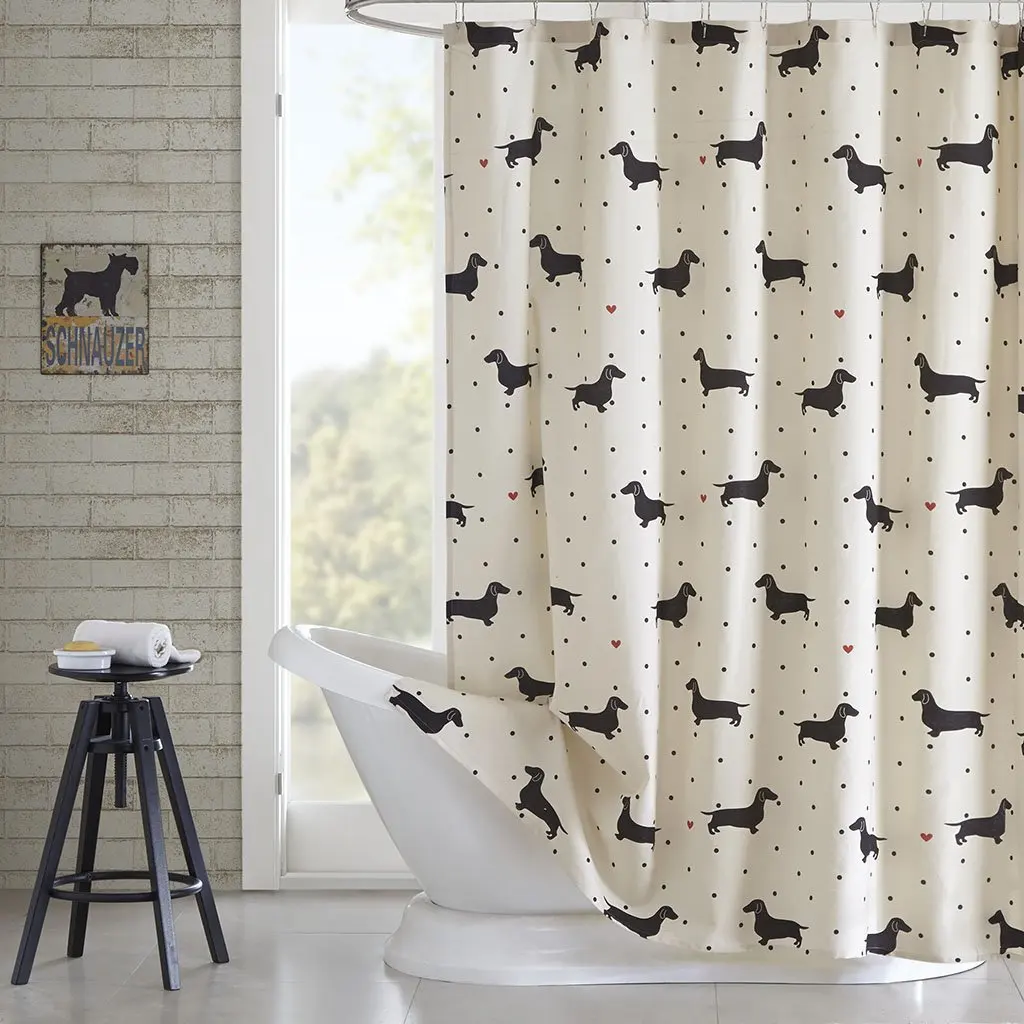 

HipStyle HPS70-0004 Olivia Cotton Printed Shower Curtain 72x72" Natural,72x72"