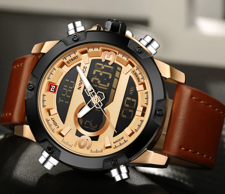 Top Luxury Brand NAVIFORCE Men Sport Watches Men's Quartz LED Analog Clock Man Military Waterproof Wrist Watch relogio masculino