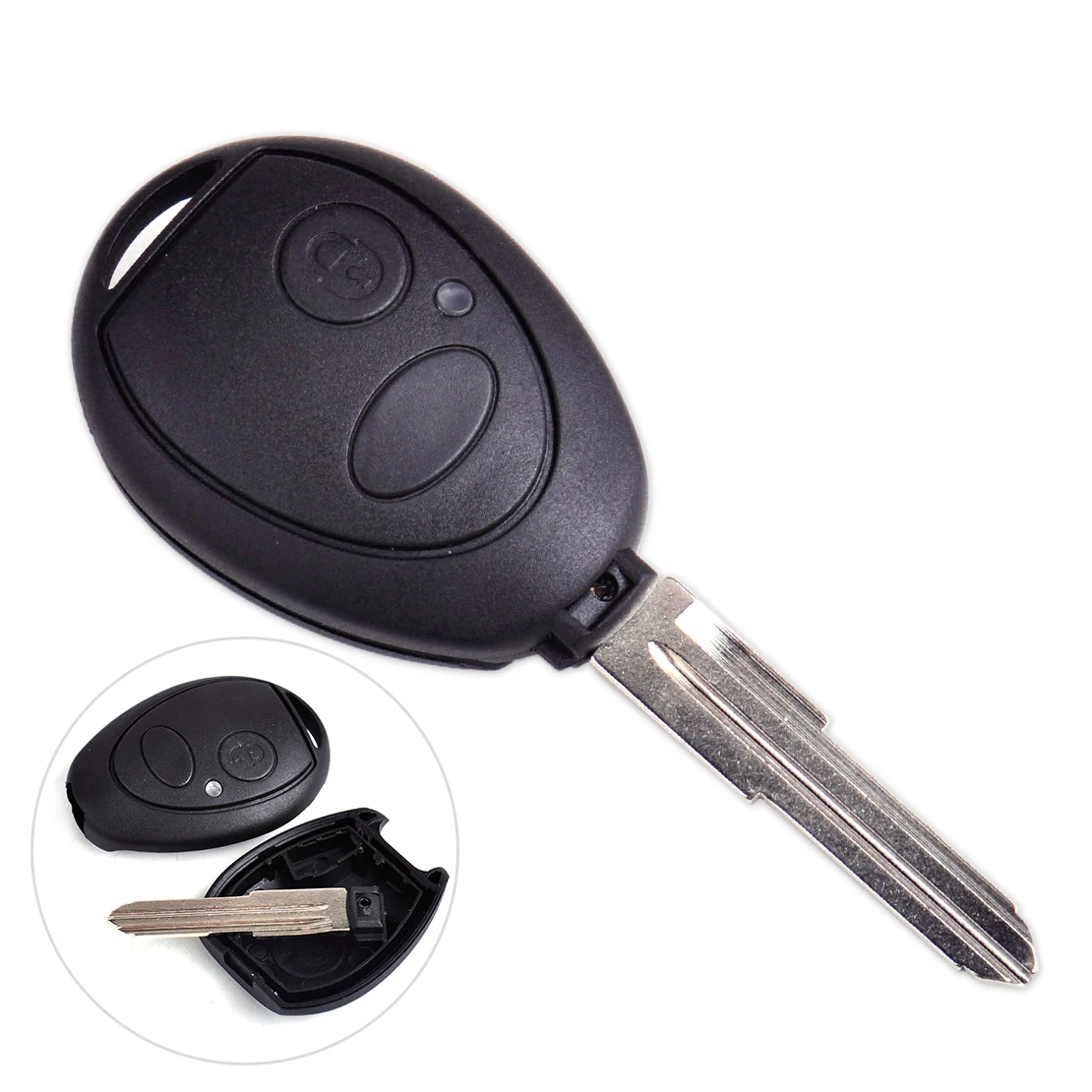 

DWCX Car Black & Silver 2 Button Remote Key Shell FOB Case Uncut Blade for Land Rover Discovery 1999 2000 2001 2002 2003 2004