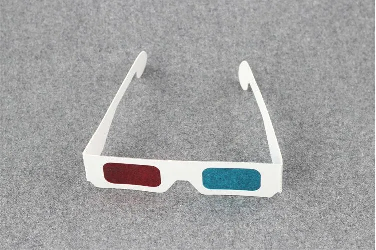 1000PCS Newest Paper Frame 3D Glasses Red Blue / Cyan Colors DHL Free Shipping