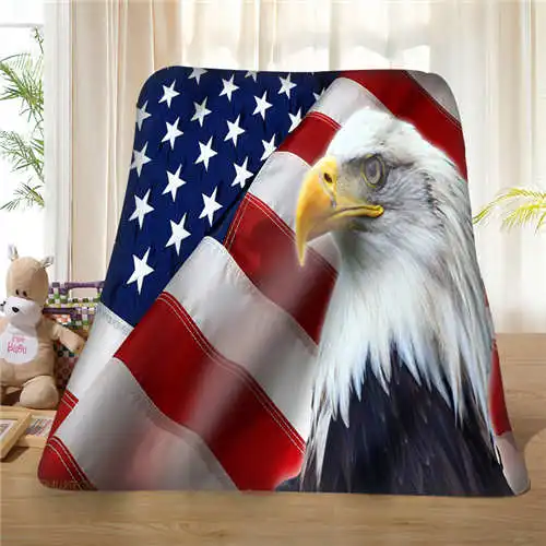 

Custom American-Flag-Grunge (1) Blanket Soft Fleece DIY Your Picture Decoration Bedroom Sofa Multi Size#928-01-55