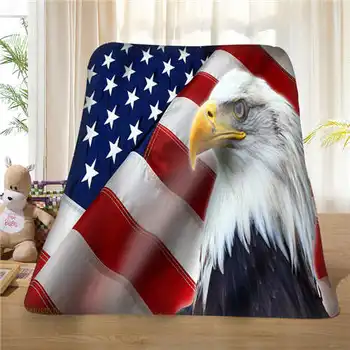 

Custom American-Flag-Grunge (1) Blanket Soft Fleece DIY Your Picture Decoration Bedroom Sofa Multi Size#928-01-55