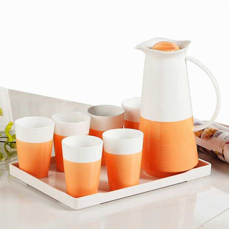 

Bone China Tea Kettle set 6 Cups 1.4 L Chinese Teapot Cups Set for Green Oolong Tea Drink Water Kettle Coffee Juice Tea Pot