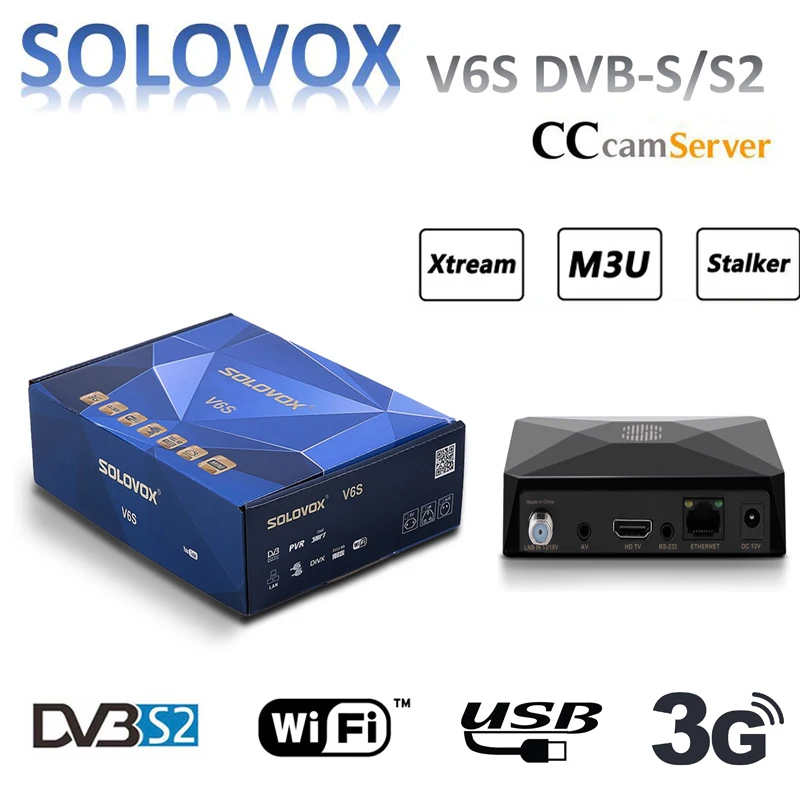 

V6S DVB-S/S2 Satellite Receiver Support M3U CCCAM TV Xtream Mars TV Pro Euro 7 line Server For Eu Spain USK USA Arab Satellite