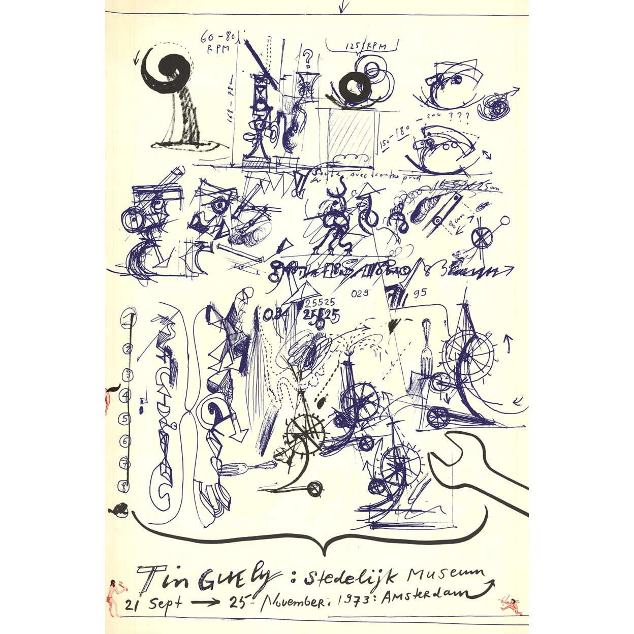 Jean Tinguely - Stedelijk Museum - 1973, 37.25 x 25 in.