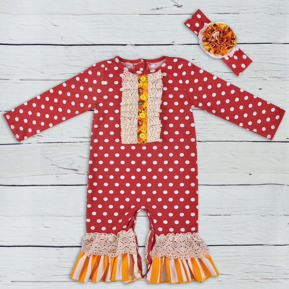 2018 New Baby Rompers Cotton Jumpsuit With Button wholesale Fall Infant