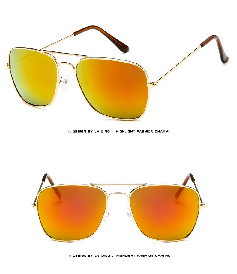 Samjune Мужские квадратные плоские линзы солнцезащитные очки авиаторы брендовые дизайнерские новые винтажные женские Розовое зеркало для вождения солнцезащитные очки