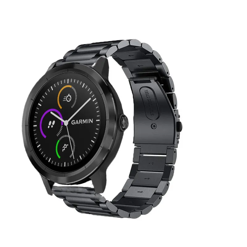 Регулируемый браслет для Garmin Venu Forerunner 245 645 vivoactive 3 музыкальный ремешок 20 мм металлический ремешок для умных часов из нержавеющей стали