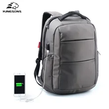 Kingsons бренд внешний USB зарядка ноутбук рюкзак Противоугонный ноутбук сумка для компьютера 15,6 дюймов для деловых мужчин женщин водонепроницаемый