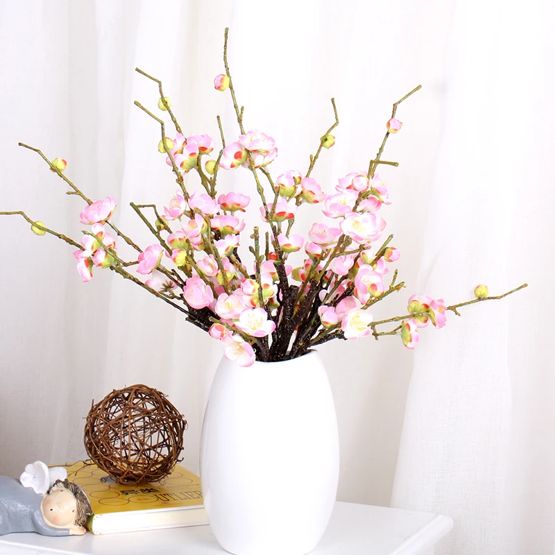 winter artificial flowwers Silk Flowers Plum peach Blossom ...