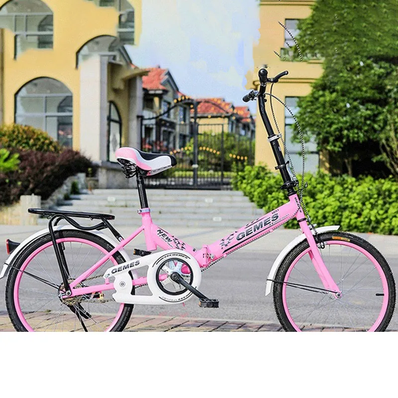 hot style 20 inch dazzle colour change single speed shock absorbing light students bicycles folding bike