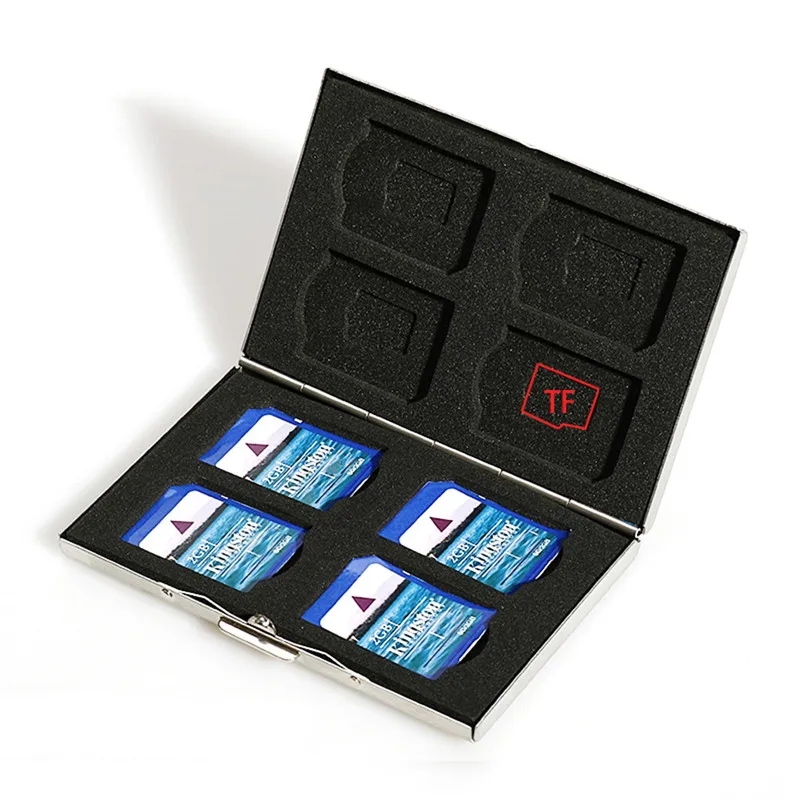 

Organzier case 604 stainless steel memory card box camera memory card 8SD 8TF card creative design anti-lost fashion gift