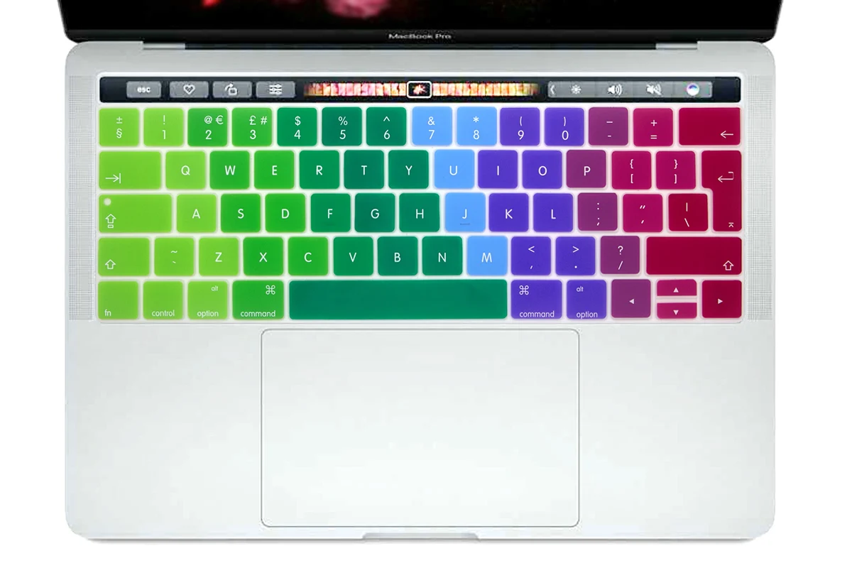Rainbow Для Macbook Pro 13/15 A1706/A1707 с сенсорным Id& Touchbar английский ЕС Европейская версия клавиатура крышка клавиатуры защитная пленка - Цвет: Rainbow