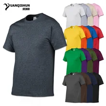 YUANQISHUN Fashion Brand Solid Color T-shirt High quality Men's Cotton Tshirt 17 Colors Unisex Casual Short sleeves Tops Tees