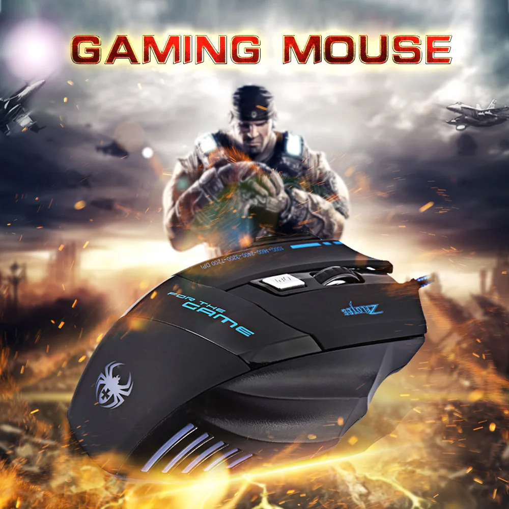 ZELOTES T80 Wired Gaming Mouse 7 Buttons Optical Professional Mouse