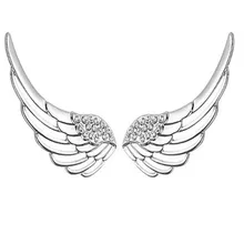Серьги в форме крыла ангела 925 Серебряные женские ювелирные изделия Серебро S925 пробы Букле д 'Орель кубический циркон серьги-гвоздики